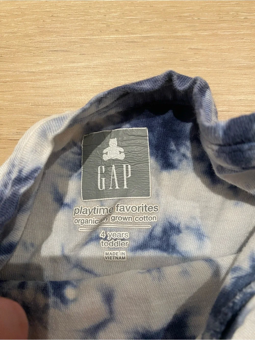 GAP Girls Tie-Dye Short Sleeve Tee in Blue & White